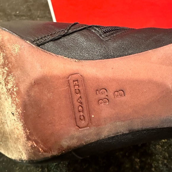 Coach Ursa ankle leather bootie stiletto heel size 8.5 - Picture 9 of 11